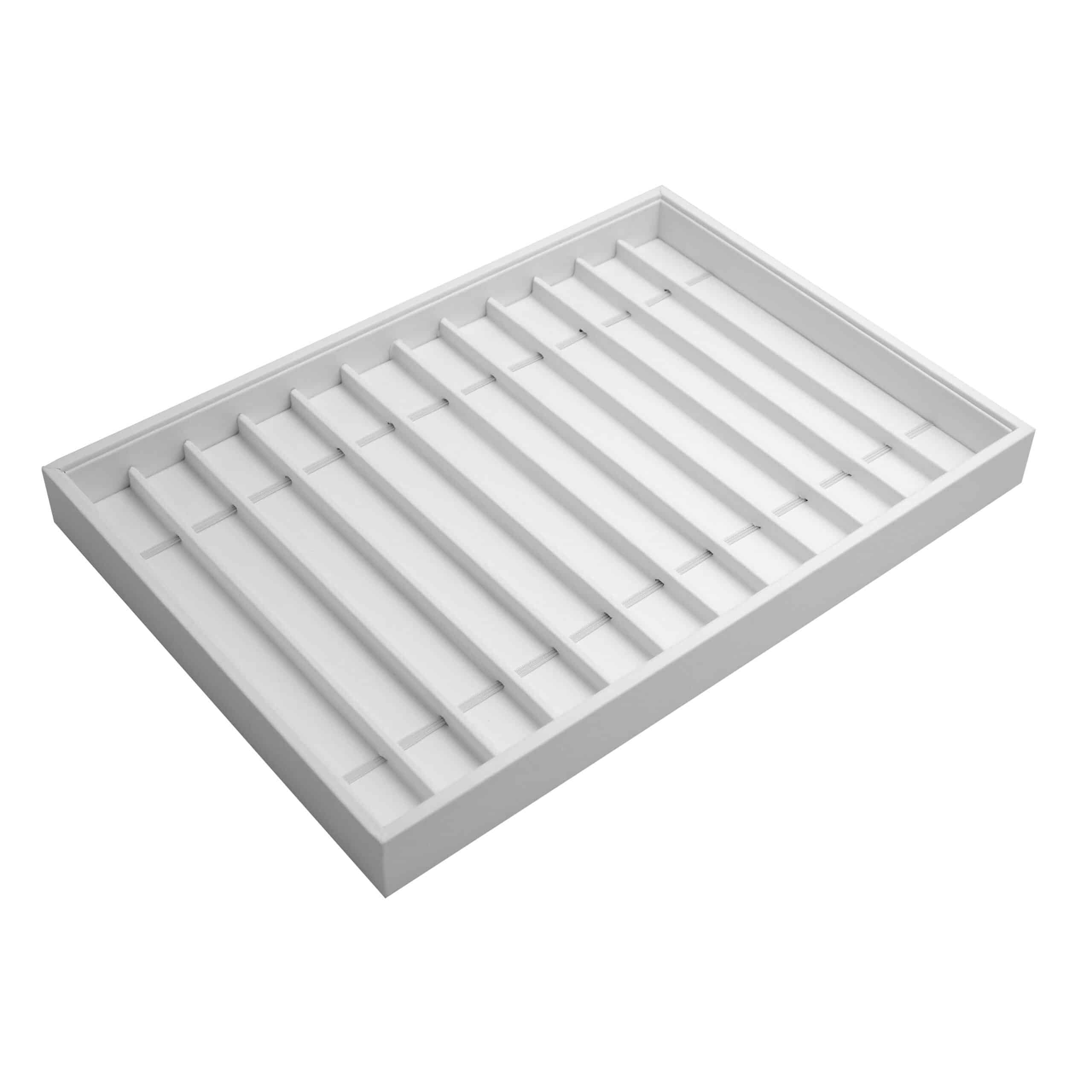 white leather bracelet tray
