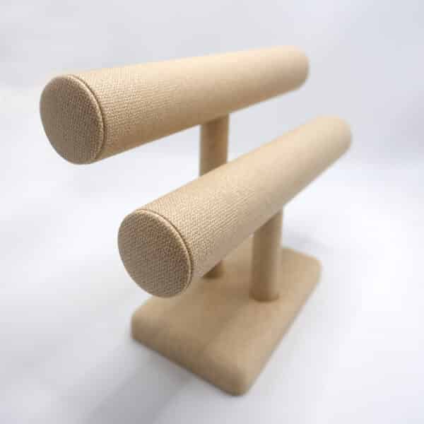 Linen-textured bangle display