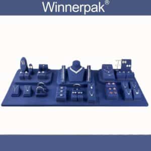 navy microfiber suede jewelry displays