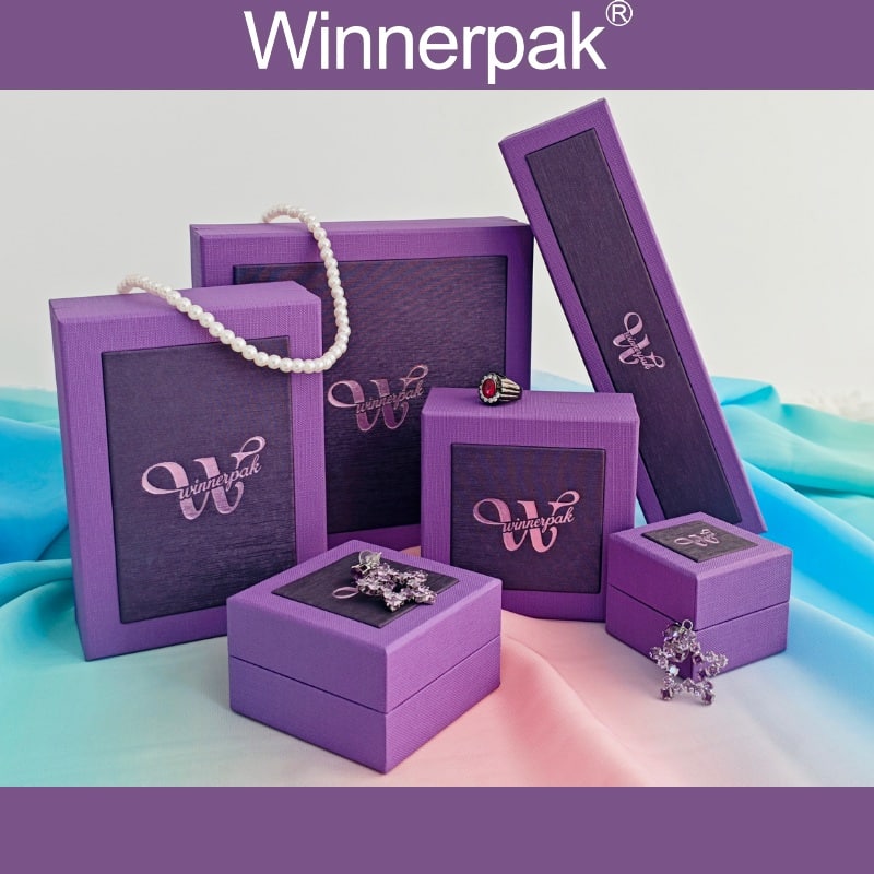 DBTP-PL Purple Rigid Paper Jewelry Boxes with Logo | Luxury Two