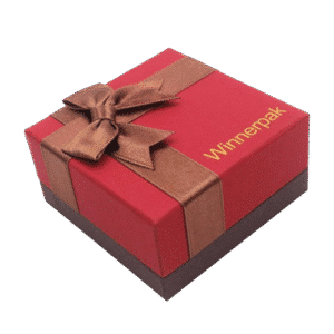 red ribbon jewelry paper box