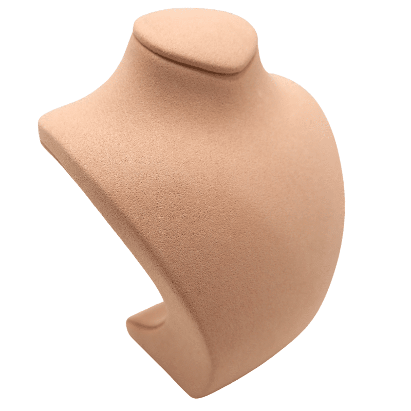pink suede necklace bust
