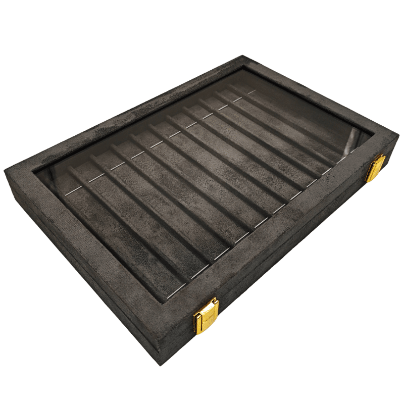 grey suede bracelet display box