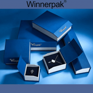 Sapphire blue honeycomb-texture jewelry box collection with magnetic lids — TRLP-FW full set